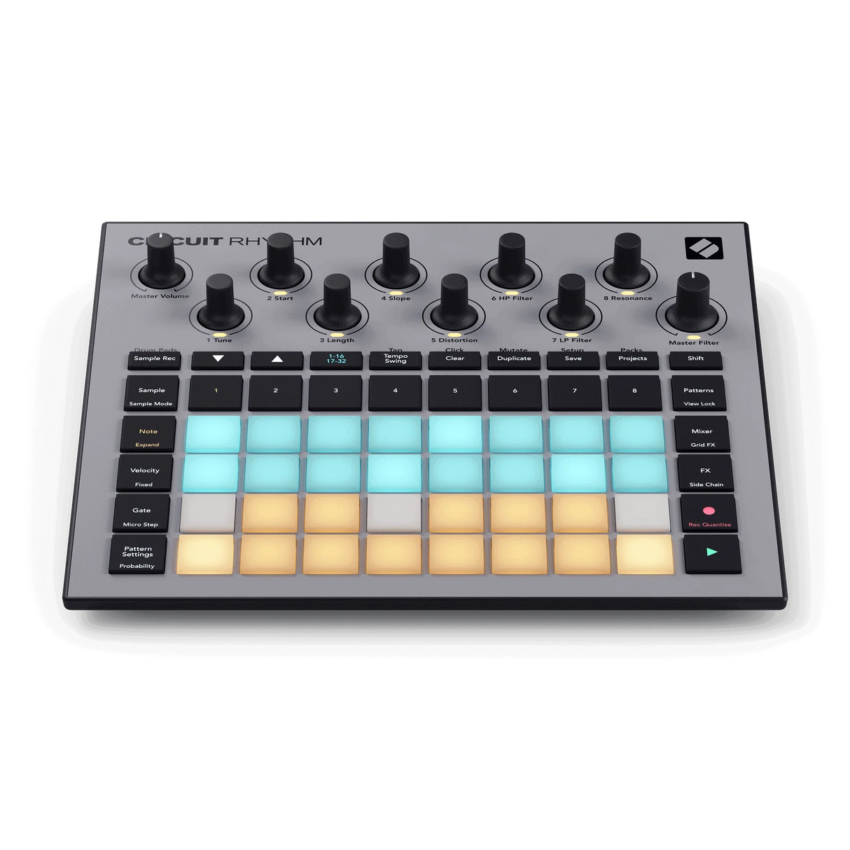 Novation Circuit Rhythm vista frontal elevada