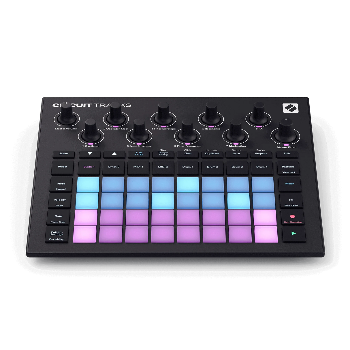 Novation Circuit Tracks vista frontal elevada