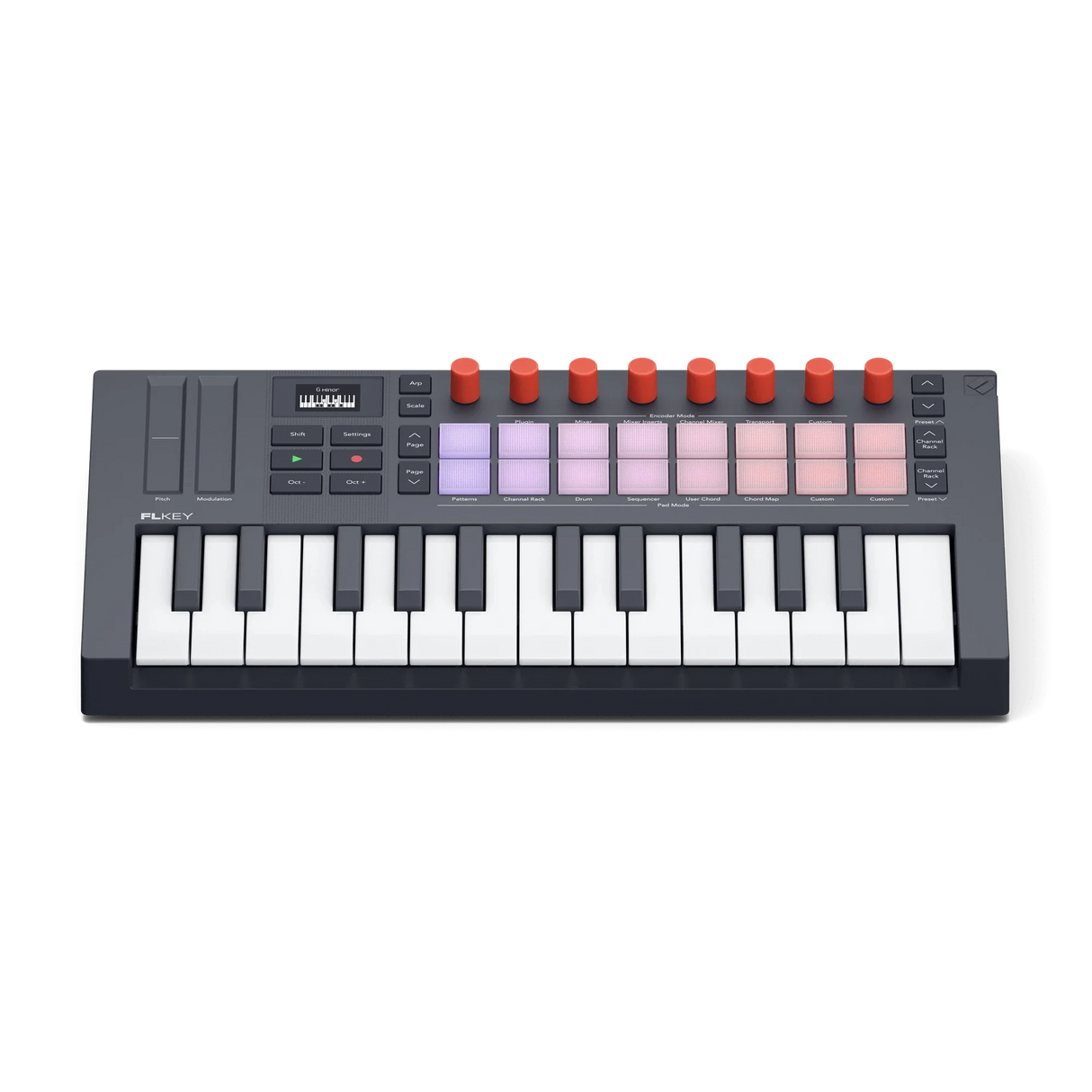 Novation FLkey Mini 25 MK2 vista frontal elevada