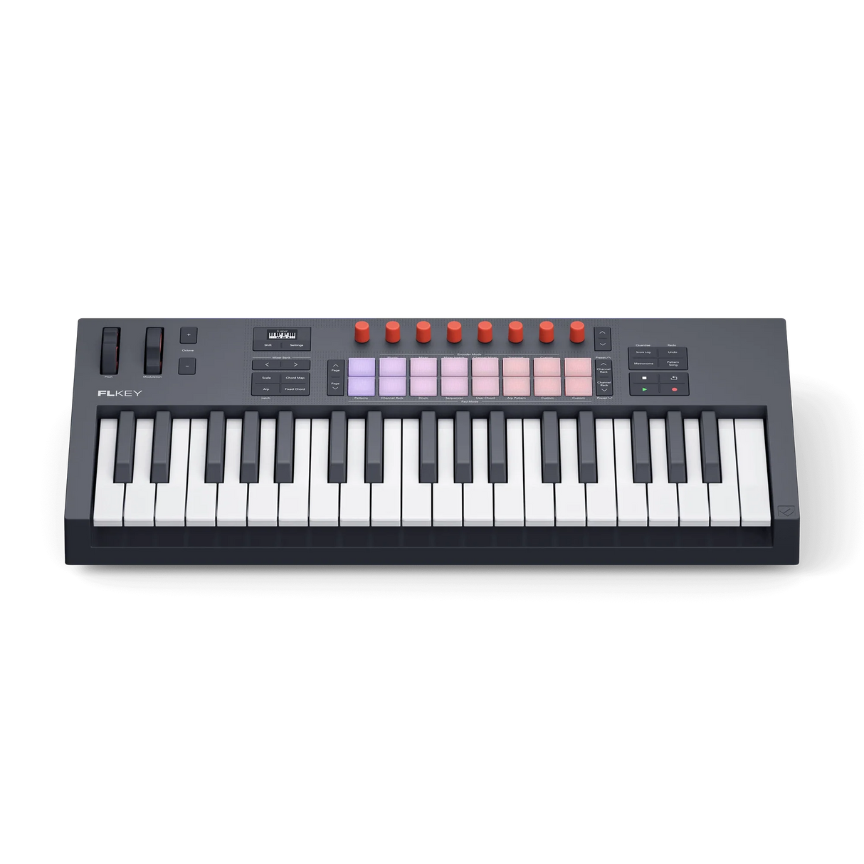 Novation FLkey 37 MK2 vista frontal elevada