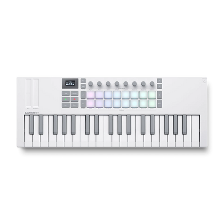 Controlador MIDI Novation Launchkey Mini 37 White MK4 vista superior