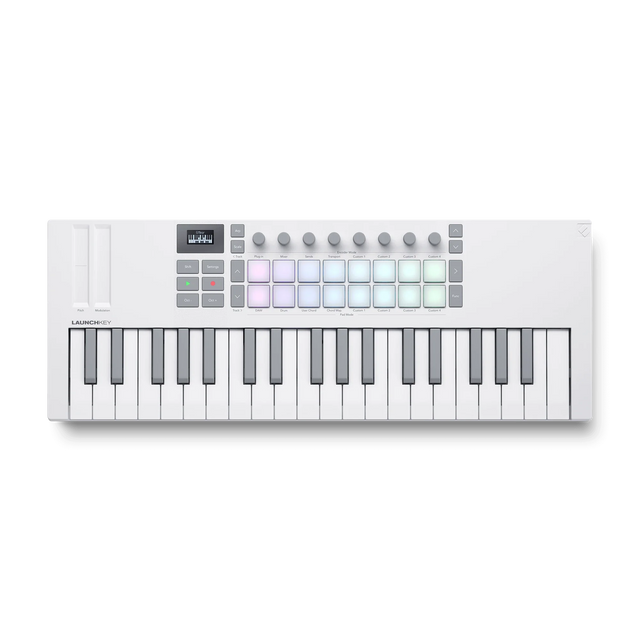 Controlador MIDI Novation Launchkey Mini 37 White MK4 vista superior