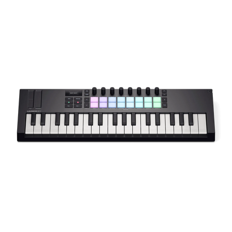 Novation Launchkey Mini 37 MK4 vista frontal elevada
