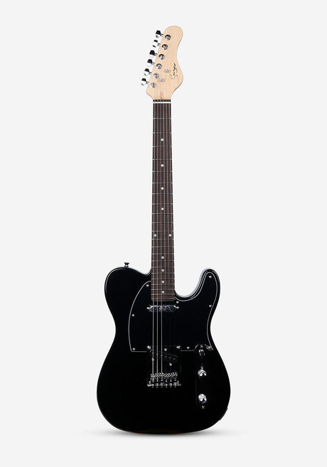 Guitarra eléctrica Telecaster Smiger negra vista frontal