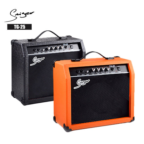Amplificador Smiger TG-25 en acabados negro y naranja