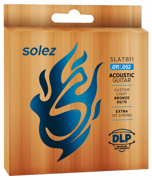 Encordado Solez SLATB11 para guitarra acústica, Bronze 85/15 calibre .011–.052, empaque oficial