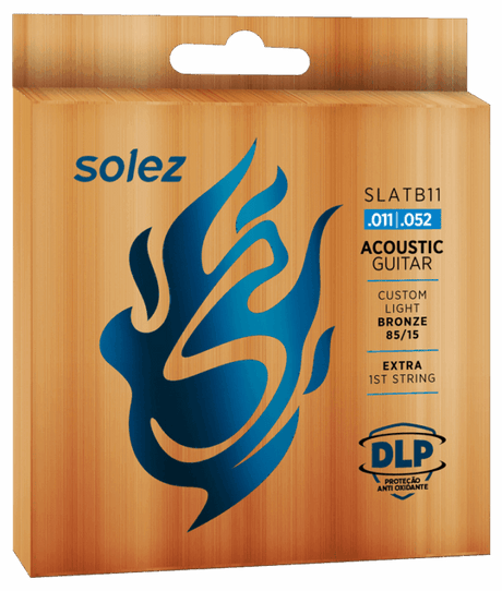 Encordado Solez SLATB11 para guitarra acústica, Bronze 85/15 calibre .011–.052, empaque oficial