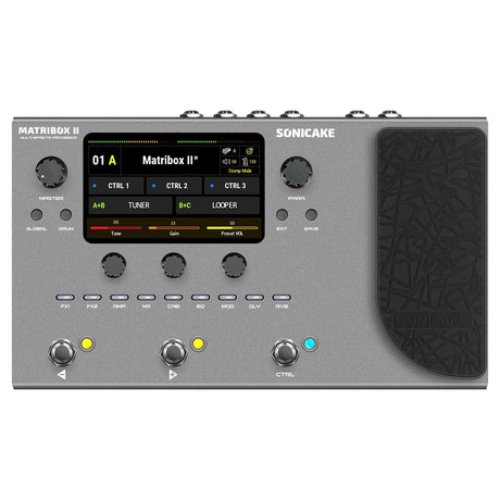 Pedalera multiefectos Sonicake Matribox II QME-100, imagen oficial sobre fondo blanco