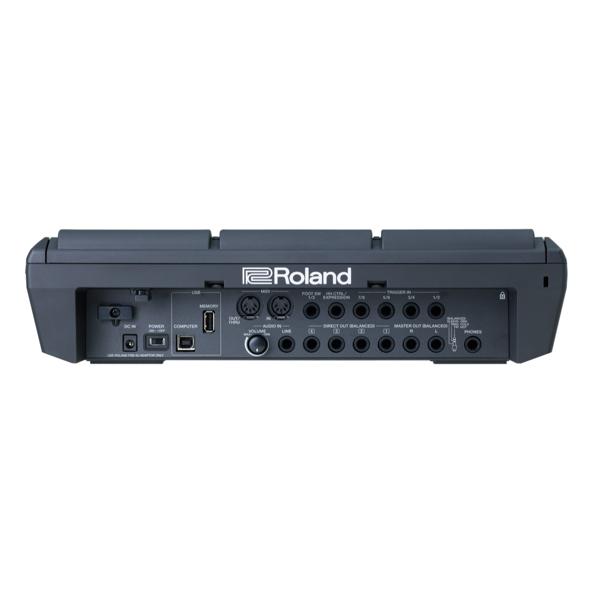 Pad de muestreo Roland SPD-SX PRO visto desde la parte posterior