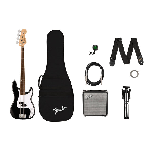 Combo Squier Debut Precision Bass Black 0379900006 con amplificador Fender Rumble 15