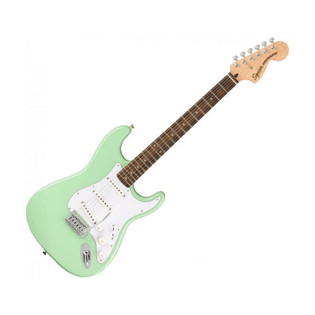 Guitarra Eléctrica Fender Squier Affinity Stratocaster FSR Verde Menta, portada diagonal