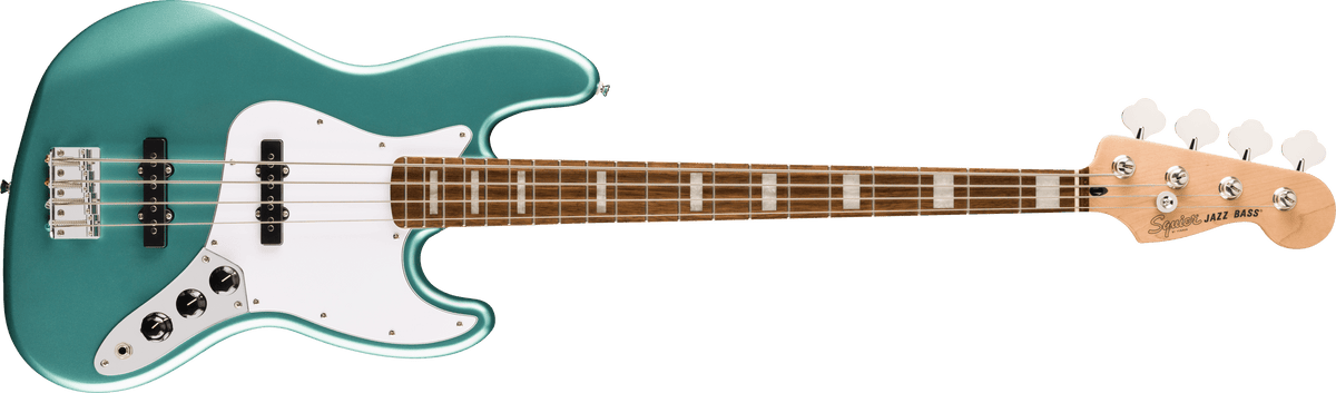 Bajo Squier Affinity Series Active Jazz Bass Mystic Sea Foam Green, vista frontal