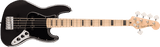 Bajo Squier Affinity Series Active Jazz Bass V Black Metallic, vista frontal