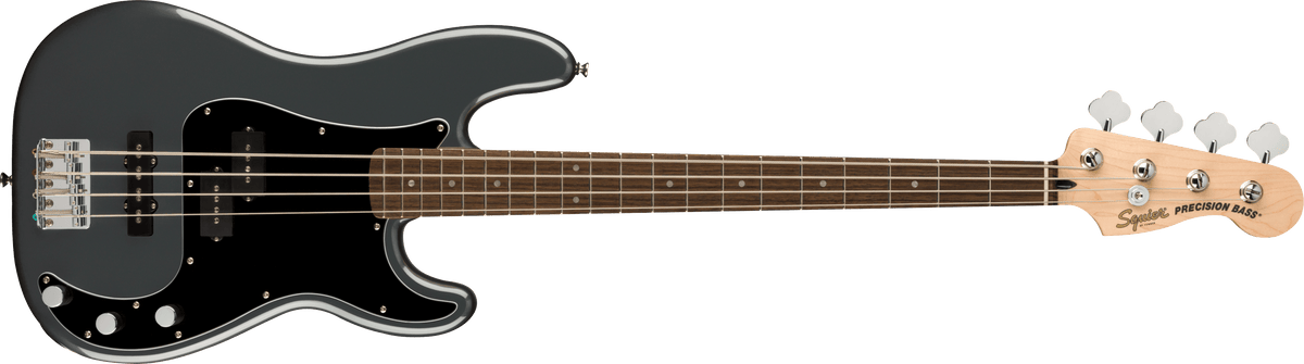 Bajo Squier Affinity Series Precision Bass PJ Charcoal Frost Metallic, vista frontal