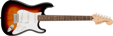 Guitarra Squier Affinity Series Stratocaster 3-Color Sunburst, vista frontal