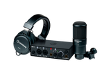 Paquete Steinberg IXO Recording Pack con interfaz IXO22, micrófono y audífonos sobre fondo blanco