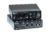 Interfaz de audio Steinberg UR22C negro y gris, paneles frontal y posterior