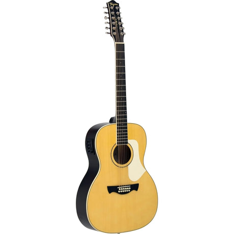 Guitarra electroacústica Tagima Azteca XII natural de 12 cuerdas, vista diagonal completa
