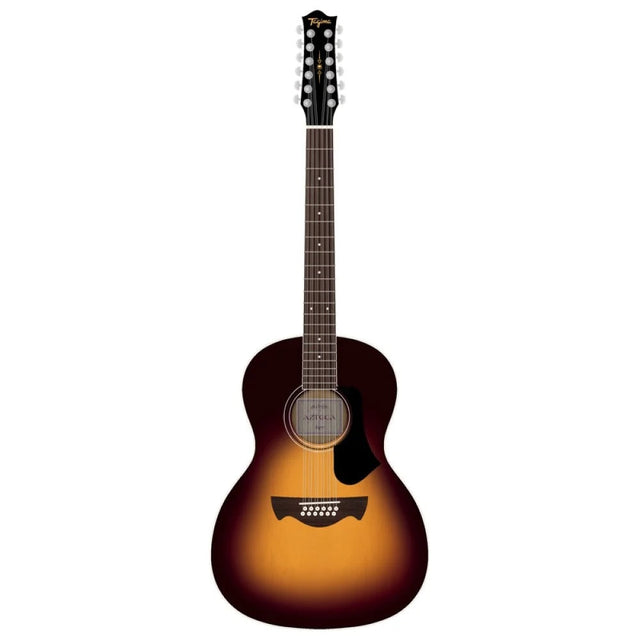 Guitarra electroacústica Tagima Azteca XII de 12 cuerdas en acabado sunburst, vista frontal completa