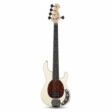 Bajo Tagima TBM-5 Olympic White con golpeador tortoise, vista completa