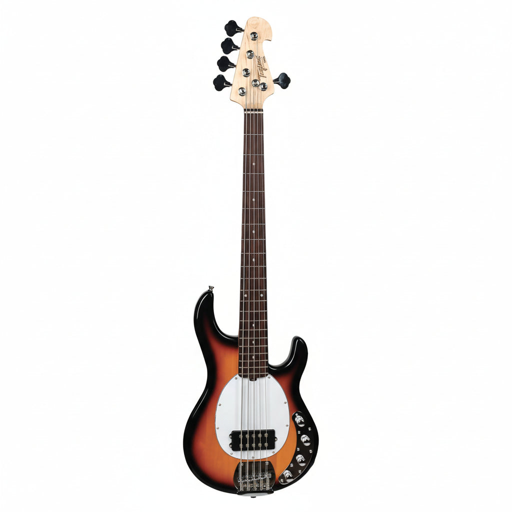 Bajo Tagima TBM-5 sunburst con golpeador blanco, vista principal