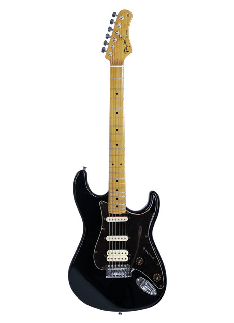 Guitarra Tagima TG-540 negra con golpeador negro, vista principal