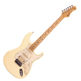 Guitarra Tagima TG-540 Olympic White con diapasón de maple y golpeador blanco envejecido