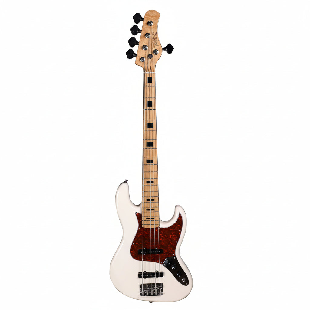 Bajo Tagima TJB-5 Olympic White con golpeador tortoise, vista principal