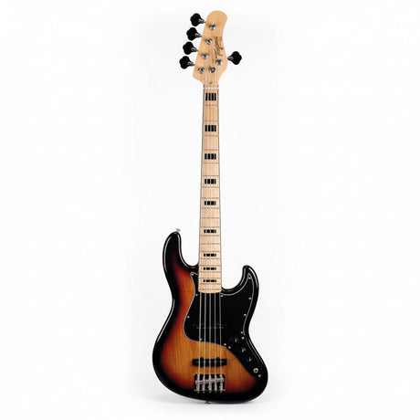 Bajo Tagima TJB-5 sunburst con golpeador negro, vista principal