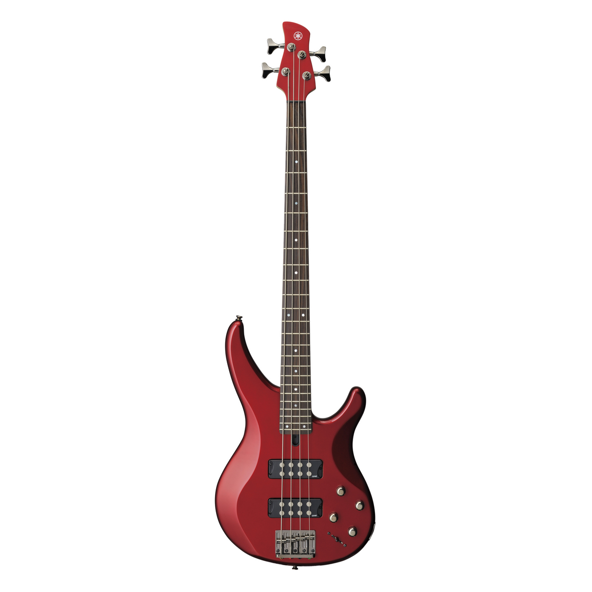 Bajo eléctrico Yamaha TRBX304 CAR Candy Apple Red en vista frontal