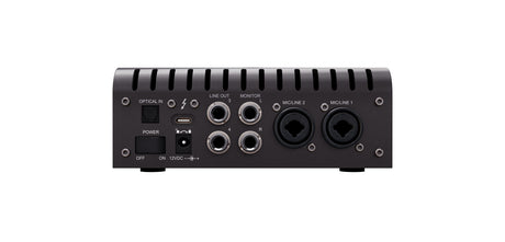 Interfaz Universal Audio Apollo Twin X DUO Thunderbolt 3, panel posterior y conexiones