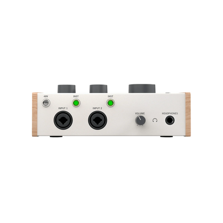Interfaz de audio Universal Audio Volt 276, panel frontal y conexiones de entrada
