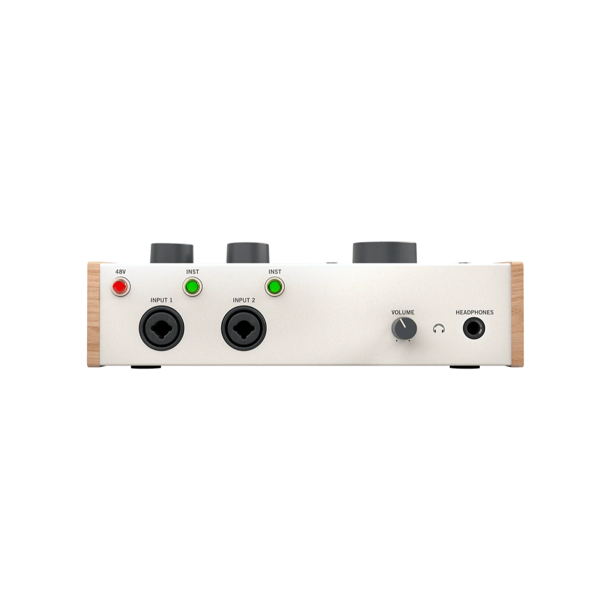 Interfaz de audio Universal Audio Volt 476, panel frontal y conexiones de entrada
