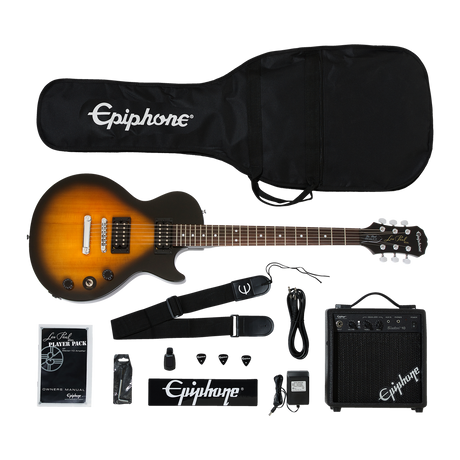 Vista principal del combo Epiphone Les Paul Player Pack Vintage Sunburst