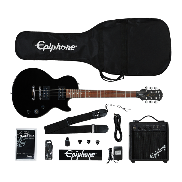 Vista principal del combo Epiphone Les Paul Player Pack Ebony