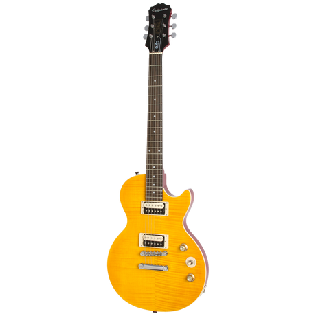 Vista frontal completa de la Epiphone Slash Les Paul Special-II Appetite Amber