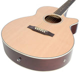 Vista artística de la guitarra electroacústica Epiphone PR-4E Natural