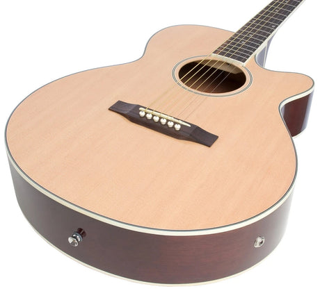 Vista artística de la guitarra electroacústica Epiphone PR-4E Natural
