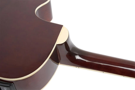Detalle de la unión del mástil de la Epiphone PR-4E Natural