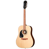 Vista frontal completa de la Epiphone DR-100 zurda Natural