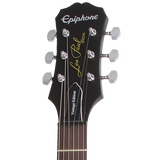 Detalle frontal de la pala de la Epiphone Les Paul Special Satin E1 Vintage Worn Ebony