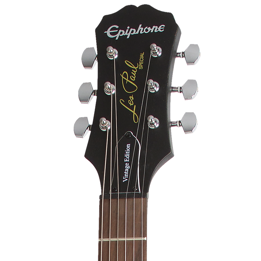 Detalle frontal de la pala de la Epiphone Les Paul Special Satin E1 Vintage Sunburst
