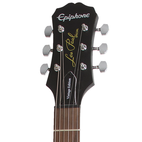 Detalle frontal de la pala de la Epiphone Les Paul Special Satin E1 Vintage Sunburst