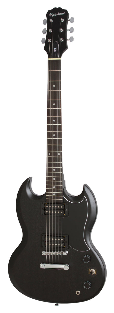 Guitarra Epiphone SG Special Satin E1 Worn Ebony, vista frontal completa