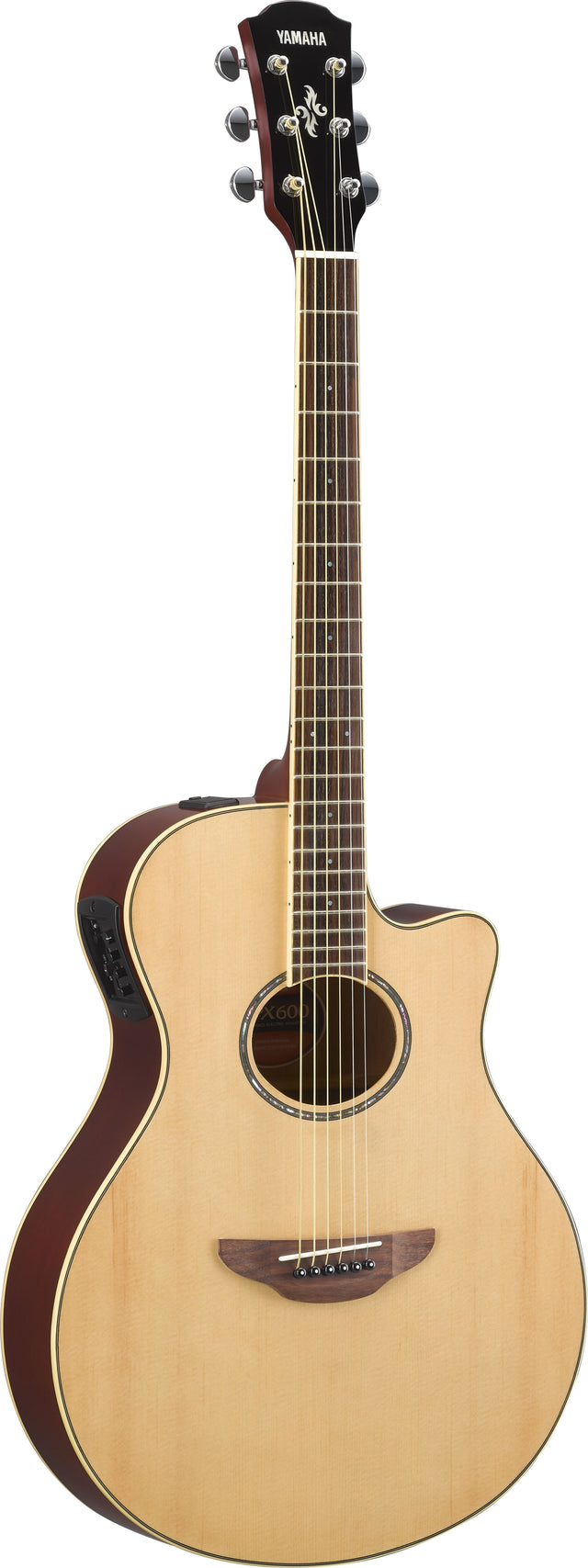 Guitarra Electroacústica Yamaha APX-600 Natural, vista principal completa sobre fondo blanco