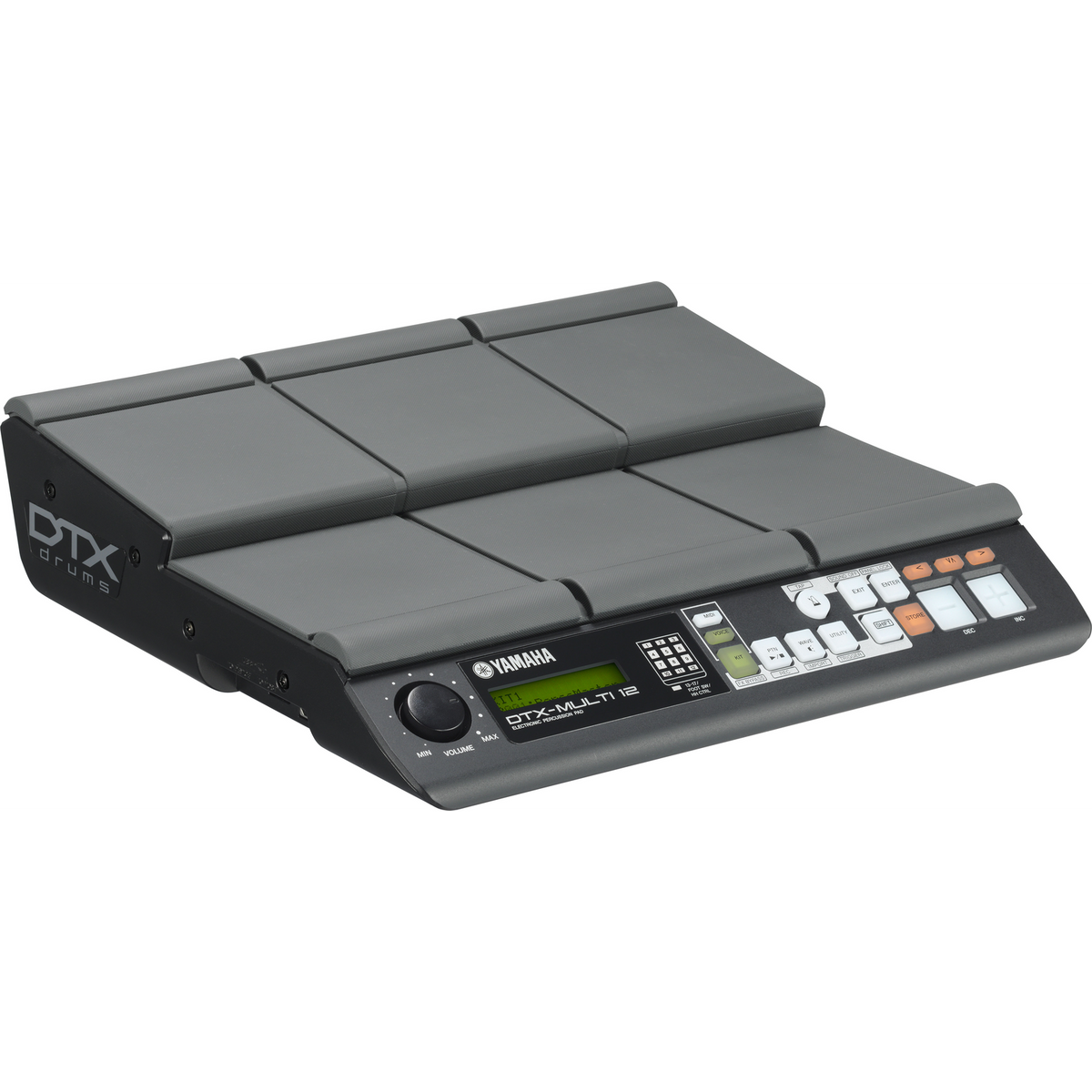 Multipad electrónico Yamaha DTX-MULTI 12, producto completo sobre fondo claro