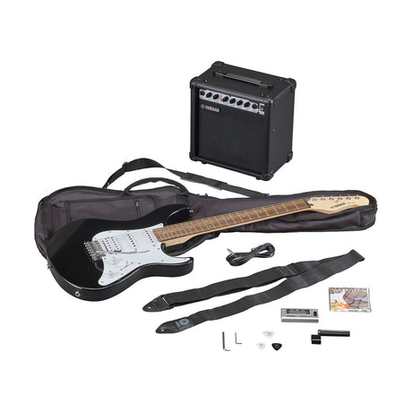 Combo Yamaha GigMaker EG112GPII negro completo con guitarra, amplificador GA15 y accesorios