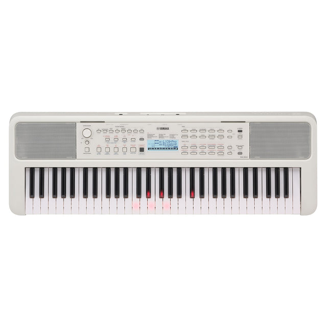 Teclado Yamaha EZ310, vista superior completa sobre fondo blanco