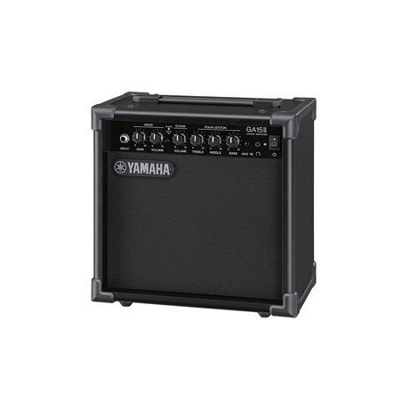Amplificador para guitarra Yamaha GA15II, producto completo sobre fondo blanco
