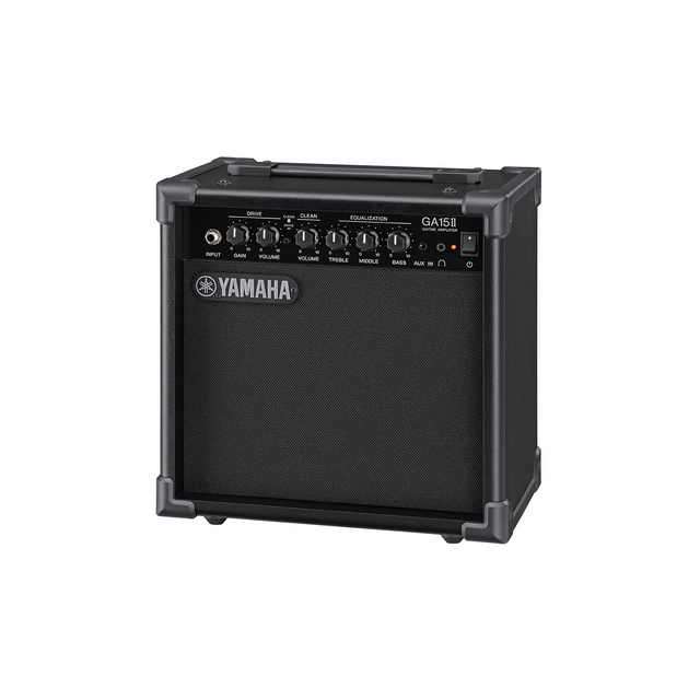 Amplificador para guitarra Yamaha GA15II, producto completo sobre fondo blanco
